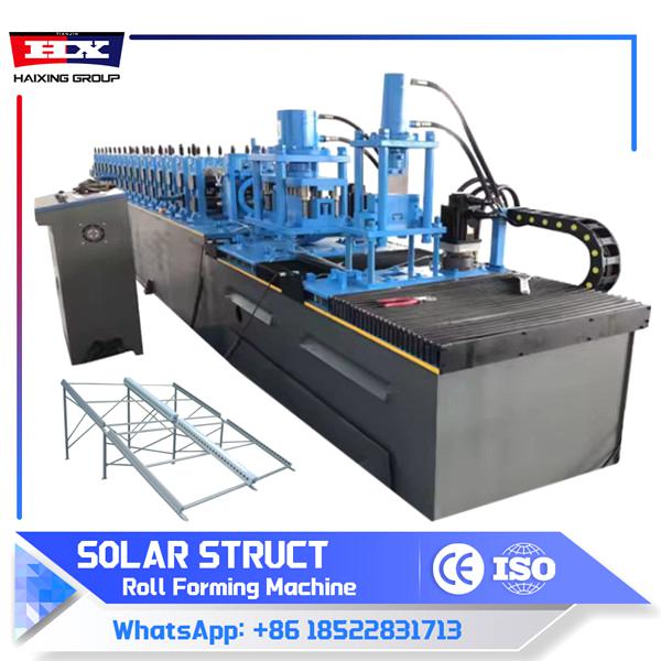 Solar strut channel roll forming machine